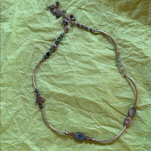 Artisan Gold and Silver Beaded Necklace